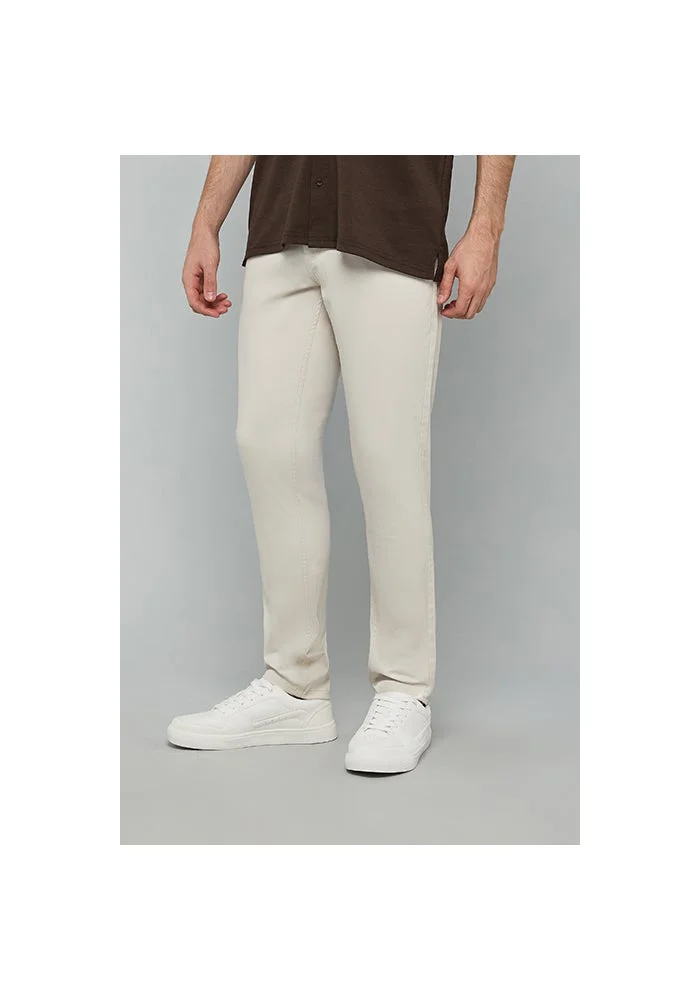R&b  Solid Slim Fit Pants with Button Closure for Men | Best Price UAE