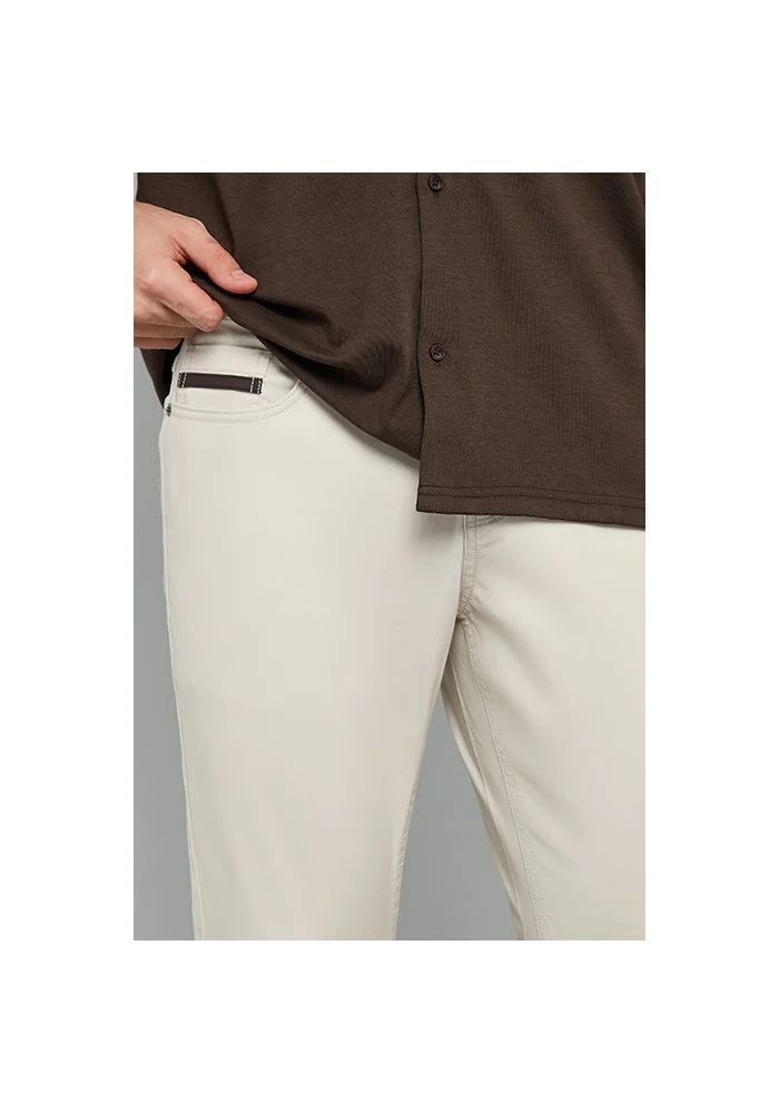 R&b  Solid Slim Fit Pants with Button Closure for Men | Best Price UAE