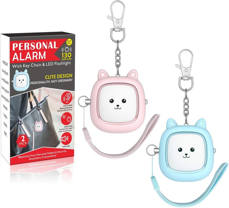 VIGOROAD Personal Safety Alarm – Loud Siren with LED Light, Easy Pull-Pin Keychain for Women & Seniors, Portable Everyday Use (2 Pack) - Image 1