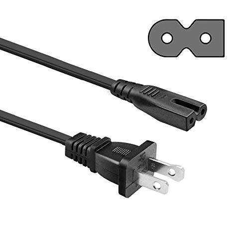 NAHAO [UL Listed] Cable Nahao 2 Prong 6Ft Polarized AC Universal Power Cord Compatible with Vizio E-M-Series/Sharp/Emerson Smart LED TV/Sony PS1 PS2 (NEMA-1-15P to IEC320-C7 Plug) - Image 1