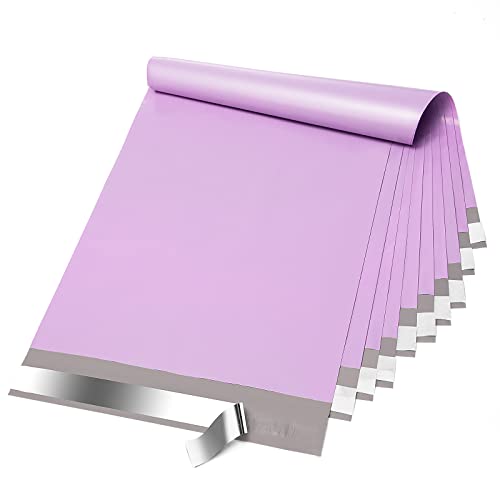 Fuxury Poly Mailers 10x13 Inch 100 Pcs, Heavy Duty Shipping Bags for Clothing, Strong Adhesive Shipping Envelopes for Small Business, Self Seal Mailers Poly Bags Mailing Envelopes Purple - Image 1