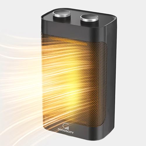 Goodscity Room Heater for Home| 1500W PTC Ceramic, Fast Heating| Bedroom, Office, Indoor Use| For Small Space Upto 125 sqFt|Oscillation, Fan Mode, 2 Heat Setting, Safety Protection|1 Year Warranty - Image 1