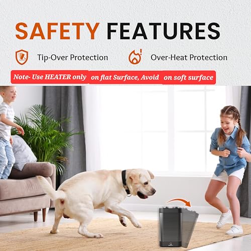 Goodscity Room Heater for Home| 1500W PTC Ceramic, Fast Heating| Bedroom, Office, Indoor Use| For Small Space Upto 125 sqFt|Oscillation, Fan Mode, 2 Heat Setting, Safety Protection|1 Year Warranty - Image 5