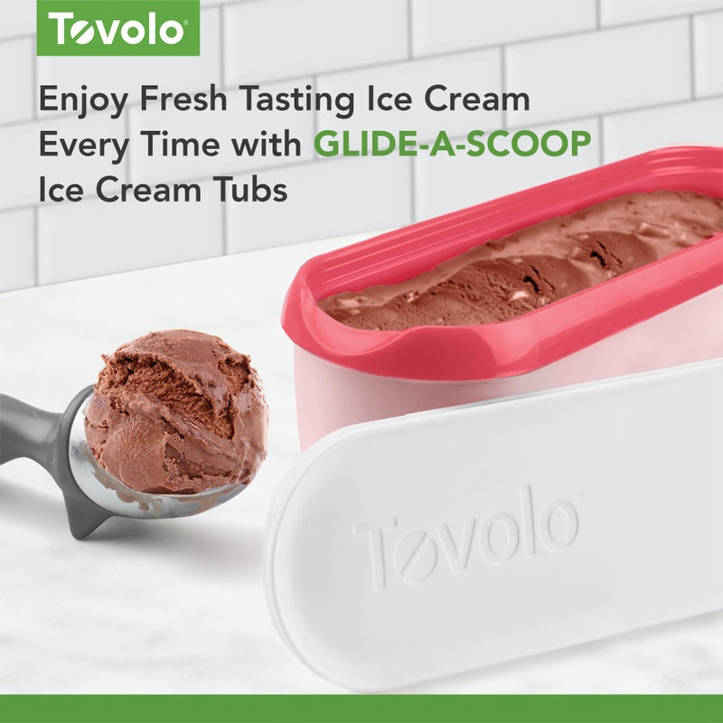 Tovolo Ice Cream Containers for Homemade Ice Cream, Glide-A-Scoop (1.5 Qt, Strawberry Sorbet) - Stackable Ice Cream Storage Containers for Freezer - BPA-Free Ice Cream Tub with Lid & Non-Slip Base - Image 2