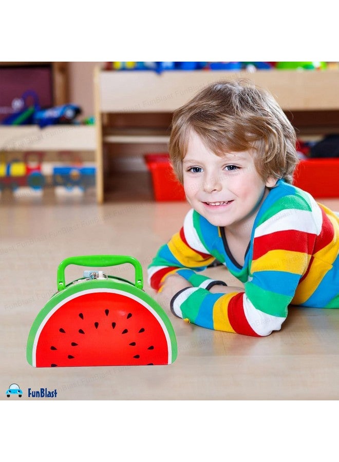 FunBlast Money Saving Tin Coin Bank with Lock and Key - Fruit Shaped Coin Box for Kids, Boys, Girls, Piggy Bank for Kids, Money Box for Kids, Birthday Return Gift (Multicolor) - Image 4