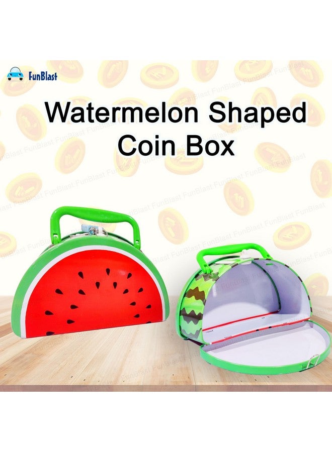 FunBlast Money Saving Tin Coin Bank with Lock and Key - Fruit Shaped Coin Box for Kids, Boys, Girls, Piggy Bank for Kids, Money Box for Kids, Birthday Return Gift (Multicolor) - Image 3