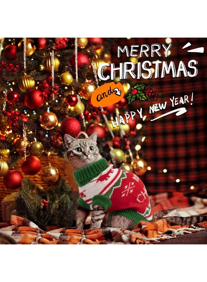 BWOGUE 2 Packs Cat Christmas Sweater Christmas Dog Sweaters Pet Cat Winter Knitwear Warm Clothes Pet Reindeer Snowflake Merry Christmas Pet Sweaters for Kittys and Small Dogs - Image 5