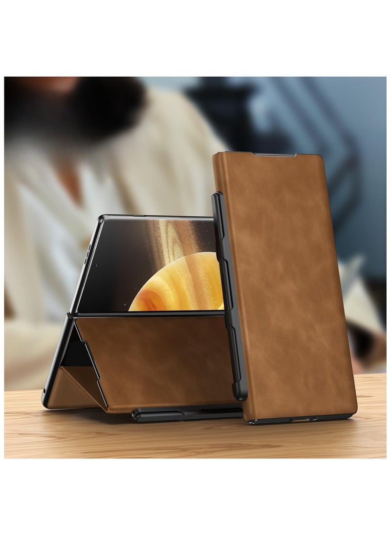 General Case Compatible with Honor Magic V3 Case with Pen and Pen Slot, Leather Case Magnetic Face Cover Book Stand Flip Case All-inclusive Drop-proof Protective Cover 