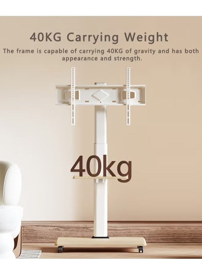 BEETEC Mobile TV Stand with Wheels for 32-75 Inch LCD LED TVs, Height Adjustable Rolling TV Cart with Swivel & Tilt, VESA 100x100 to 600x400mm, 40kg Capacity, Optional Floor Mount Base, for Home Office Classroom | Model TF-MT55 - Image 4