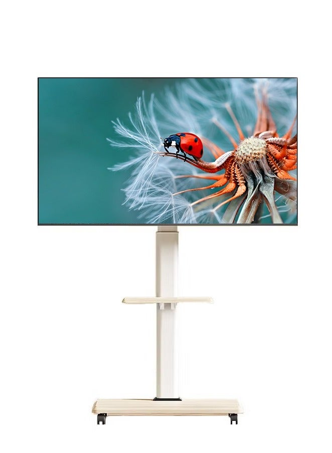 BEETEC Mobile TV Stand with Wheels for 32-75 Inch LCD LED TVs, Height Adjustable Rolling TV Cart with Swivel & Tilt, VESA 100x100 to 600x400mm, 40kg Capacity, Optional Floor Mount Base, for Home Office Classroom | Model TF-MT55 - Image 1