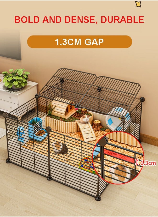 Pet Fence Pet House Hamster Cage Breeding Box Fence Pet Patio Fence Diy Foldable Grid Storage Stacking Shelf Suitable For Kittens, Rabbits, Squirrels, Hamsters
