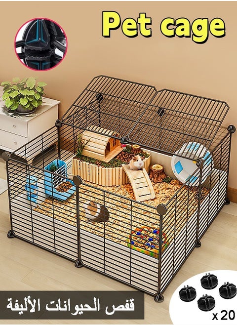 Pet Fence Pet House Hamster Cage Breeding Box Fence Pet Patio Fence Diy Foldable Grid Storage Stacking Shelf Suitable For Kittens, Rabbits, Squirrels, Hamsters