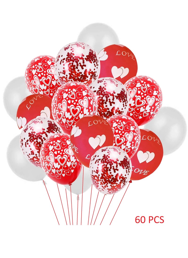 60 PCS Of Love Heart Printed Red And White Balloons Set With Confetti For Valentines Day Decoration - pzsku/ZD9E82A18C229C494DED6Z/45/_/1738736273/d7d44252-ae40-43c6-8d66-8a0d0eefe0cf