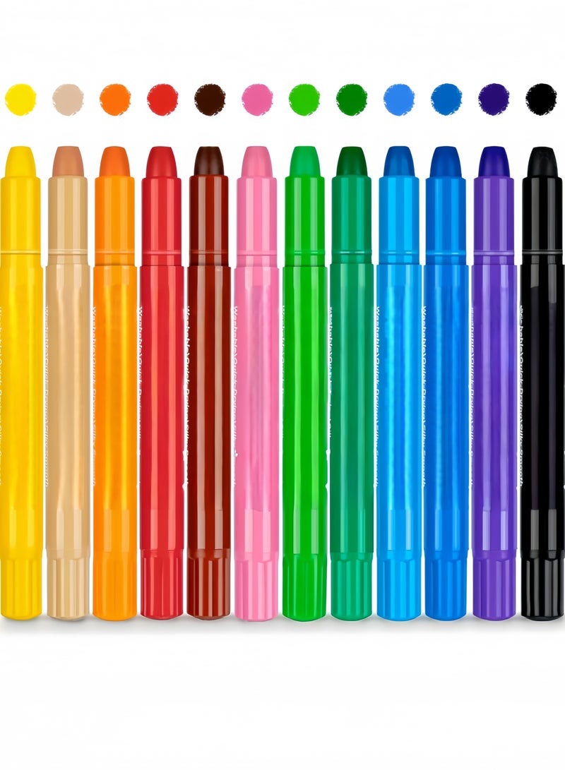 Twist-up crayons for toddlers, 12-color non-toxic washable children's crayons, art supplies, painting colored crayon set, perfect gift for boys and girls, back-to-school gift, Christmas gift - Image 1