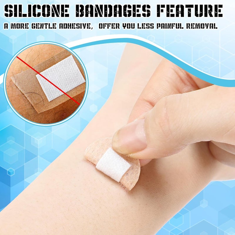 Geiserailie 200pcs 78 Inch Round Bandages for Face Sensitive Skin Silicone Adhesive Round Bandages Sterile Hypoaller Lenic Latex Free Nonstick for Sensitive Fragile Skin Delicate Wounds - Image 4