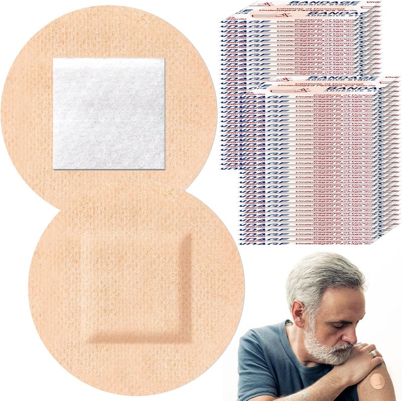 Geiserailie 200pcs 78 Inch Round Bandages for Face Sensitive Skin Silicone Adhesive Round Bandages Sterile Hypoaller Lenic Latex Free Nonstick for Sensitive Fragile Skin Delicate Wounds - Image 1