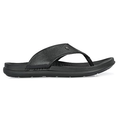 egoss Slippers & Sandals Premium Genuine Leather Slipper Sandals for Men (Black-8)-C-5061 - Image 3