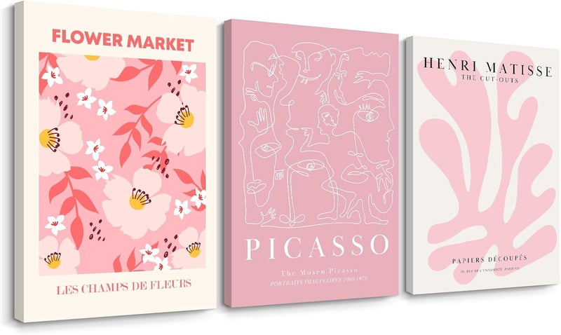 Youillne Set of 3 Framed Matisse and Picasso Wall Art - Image 1