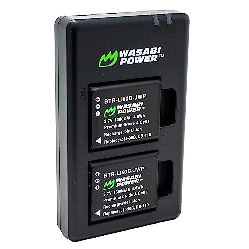 Wasabi Power Battery (2-Pack) and USB-C Dual Charger for Ricoh DB-110 and Ricoh GR III, GR IIIx, Theta X, WG-6, G900, G900 II, G900SE II - Image 3