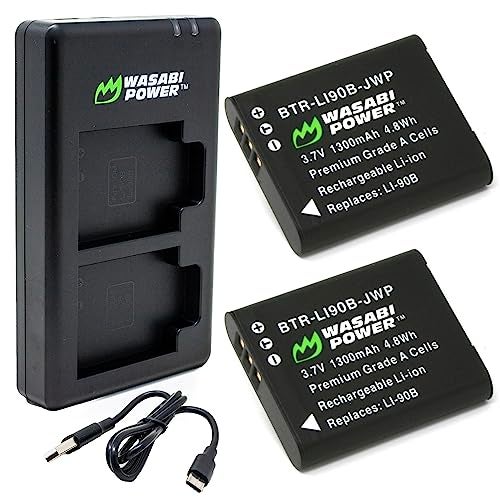 Wasabi Power Battery (2-Pack) and USB-C Dual Charger for Ricoh DB-110 and Ricoh GR III, GR IIIx, Theta X, WG-6, G900, G900 II, G900SE II - Image 1