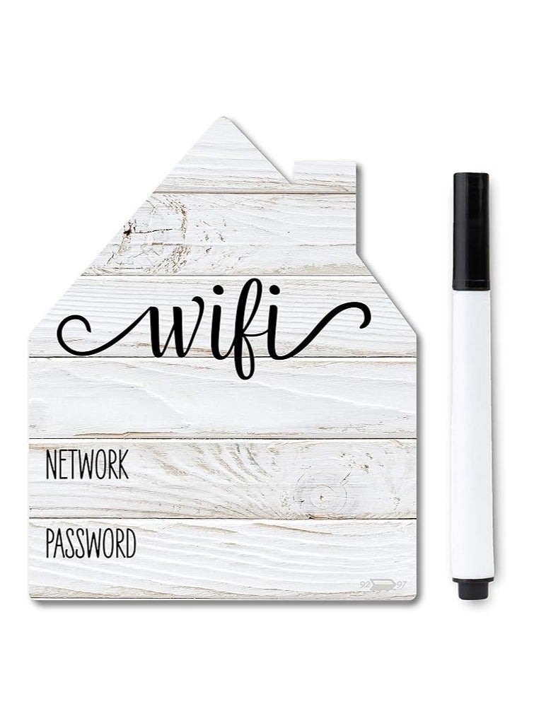 Brothers Bench Rustic White WiFi Password Sign, Rustic Farmhouse Fridge Magnet, WiFi Password Sign for Home with Black Wet Erasable Pen, Magnetic White WiFi Sign for Guests, Fridge Magnet Decor, 4.0 x 5.0 inch - Image 1
