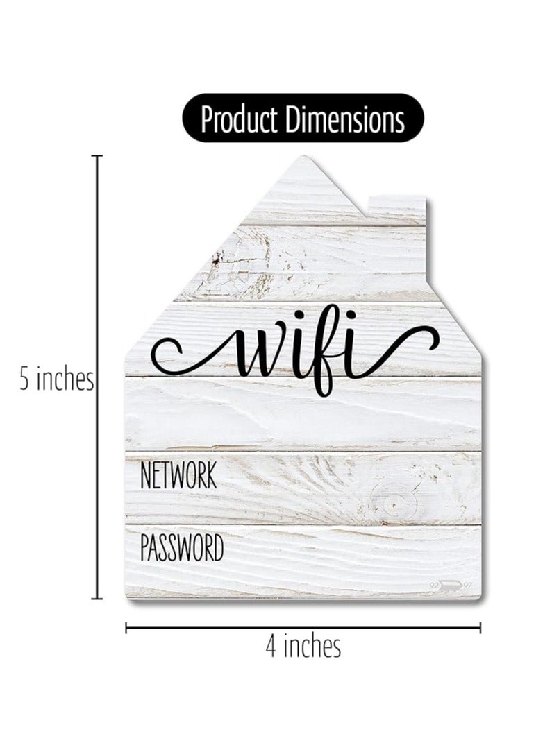 Brothers Bench Rustic White WiFi Password Sign, Rustic Farmhouse Fridge Magnet, WiFi Password Sign for Home with Black Wet Erasable Pen, Magnetic White WiFi Sign for Guests, Fridge Magnet Decor, 4.0 x 5.0 inch - Image 3