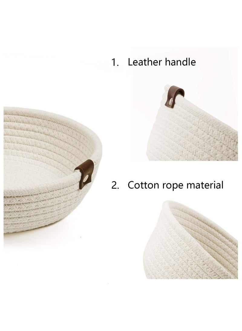 Generic Rope Storage Basket Set of 3 Cotton Rope Storage Durable Nursery Baskets Organizer Bins for Baby Toys  - Image 2