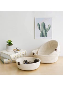 Generic Rope Storage Basket Set of 3 Cotton Rope Storage Durable Nursery Baskets Organizer Bins for Baby Toys  - Image 5