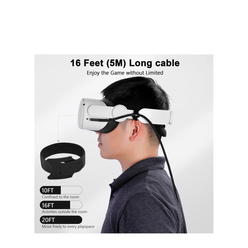 Barakah Compatible for Oculus Quest 2 Link Cable 16FT, VR Headset Cable for Oculus Quest 2 / Quest 1, USB 3.2 Type C to C High Speed Data Transfer Charging Cord for Gaming PC & USB C Chargers - Image 5