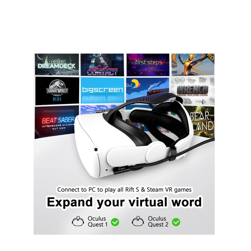 Barakah Compatible for Oculus Quest 2 Link Cable 16FT, VR Headset Cable for Oculus Quest 2 / Quest 1, USB 3.2 Type C to C High Speed Data Transfer Charging Cord for Gaming PC & USB C Chargers - Image 2