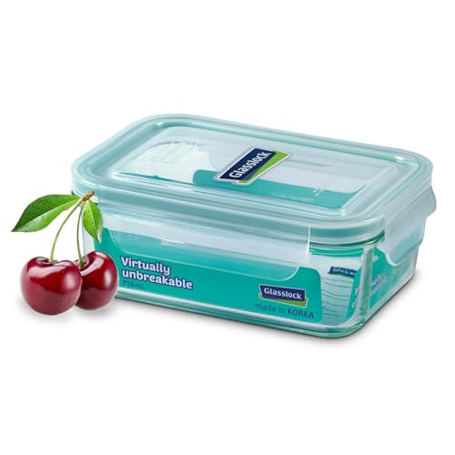 Glasslock Korea Tempered Glass Storage Containers with Lid - Classic 715ml Rectangle - Airtight Food Storage Kitchen Container - Office Lunch Tiffin Box/Bowl, Microwave/Dishwasher/Fridge/Freezer Safe - Image 1