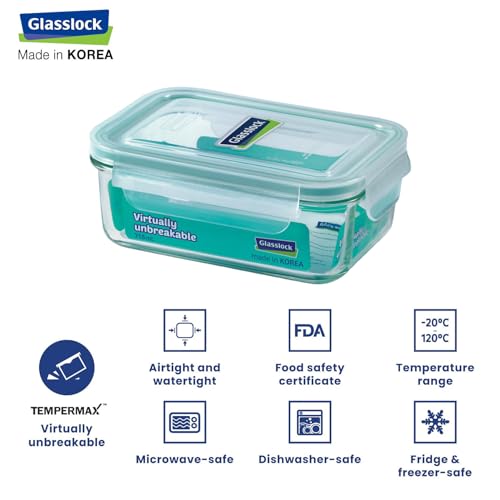 Glasslock Korea Tempered Glass Storage Containers with Lid - Classic 715ml Rectangle - Airtight Food Storage Kitchen Container - Office Lunch Tiffin Box/Bowl, Microwave/Dishwasher/Fridge/Freezer Safe - Image 3