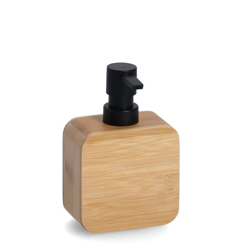 Bamboo Soap Dispenser - Elegant multi-use wooden liquid container crafted from waterproof treated bamboo with an inner acrylic tank ensuring durability, hygiene, and refined minimalist beauty for bath