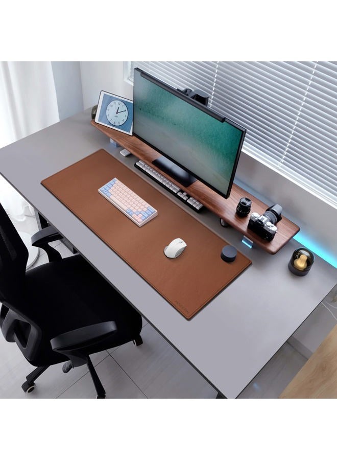 MAIDERN 40” x 16” Cork & Leather Desk Pad, Large XXL Desk Mat, Full Desk Mouse Pad, Dual Sided Desk Pad, Desk Pad Protector for Gaming Home Office (Brown) - Image 5