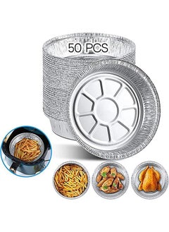 Haidue 50Pcs Air Fryer Liners Greaseproof Nonstick Round Tinfoil  - Image 1