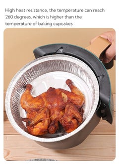 Haidue 50Pcs Air Fryer Liners Greaseproof Nonstick Round Tinfoil  - Image 3