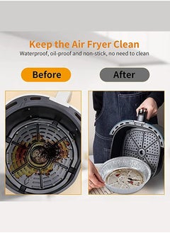 Haidue 50Pcs Air Fryer Liners Greaseproof Nonstick Round Tinfoil  - Image 4