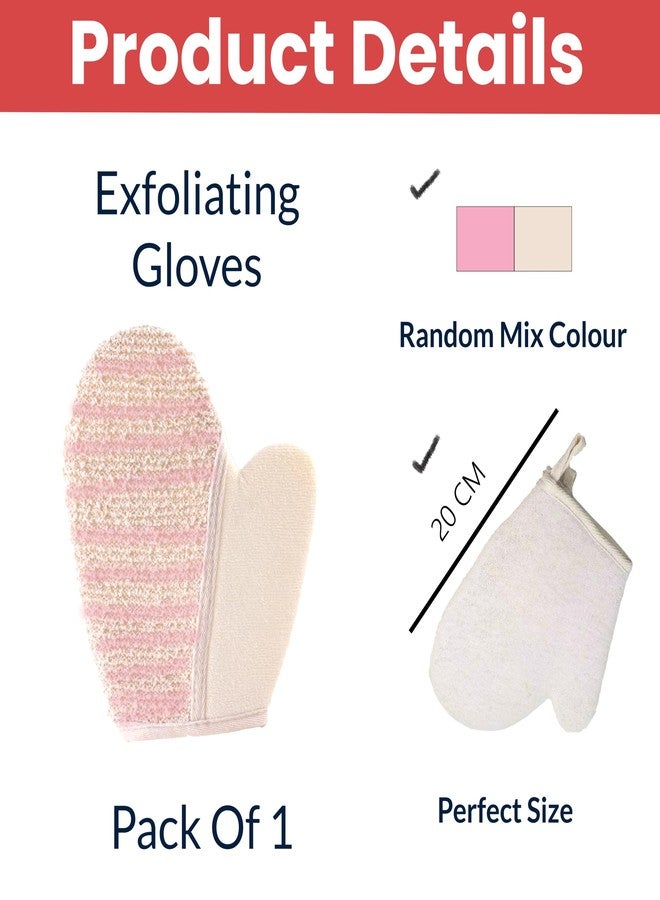 TEMPERIA (1pc) Exfoliating Gloves for Dead Skin - Premium, Ergonomic Design Exfoliator Scrub - Body Scrubber for Bathing, Bath & Shower for Women & Men (Random Colors) (MN01) - Image 2