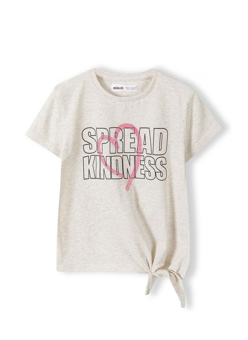 MINOTI - Kids Girls Tie Front T-Shirt - Image 1