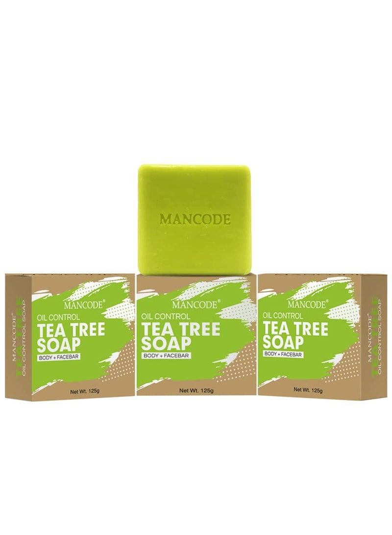 MANCODE Mancode Anti Bacterial Tea Tree Soap pack of 3 - Image 1