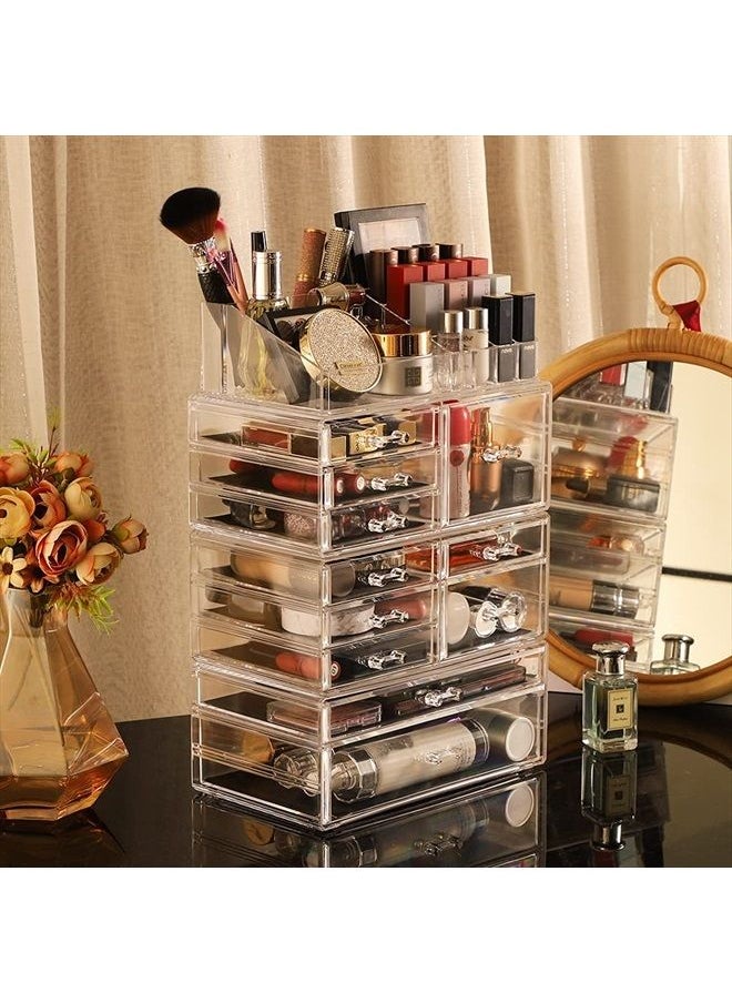 Clear Makeup Storage Organizer Drawers Skin Care X Large Cosmetic Display Cases Stackable Storage Box With 11 Drawers For Dresser,Set of 4 - pzsku/ZD9E88F01AB9B56BF258EZ/45/_/1679267153/2501fefb-5d90-4b4b-950d-e6f0ab1975d1