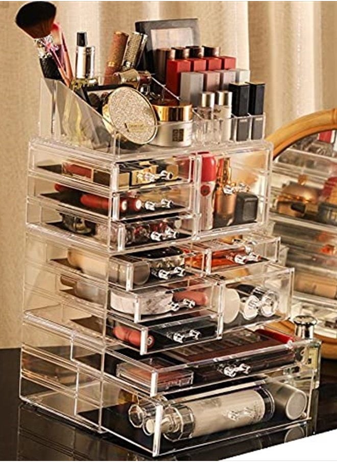 Clear Makeup Storage Organizer Drawers Skin Care X Large Cosmetic Display Cases Stackable Storage Box With 11 Drawers For Dresser,Set of 4 - pzsku/ZD9E88F01AB9B56BF258EZ/45/_/1679267153/95736c18-ffcf-49a0-bf53-5feffae73d11