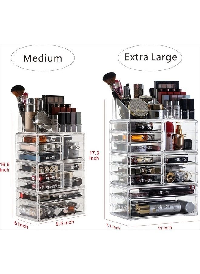 Clear Makeup Storage Organizer Drawers Skin Care X Large Cosmetic Display Cases Stackable Storage Box With 11 Drawers For Dresser,Set of 4 - pzsku/ZD9E88F01AB9B56BF258EZ/45/_/1679267154/828e894e-c257-4240-848d-d1b390b70552