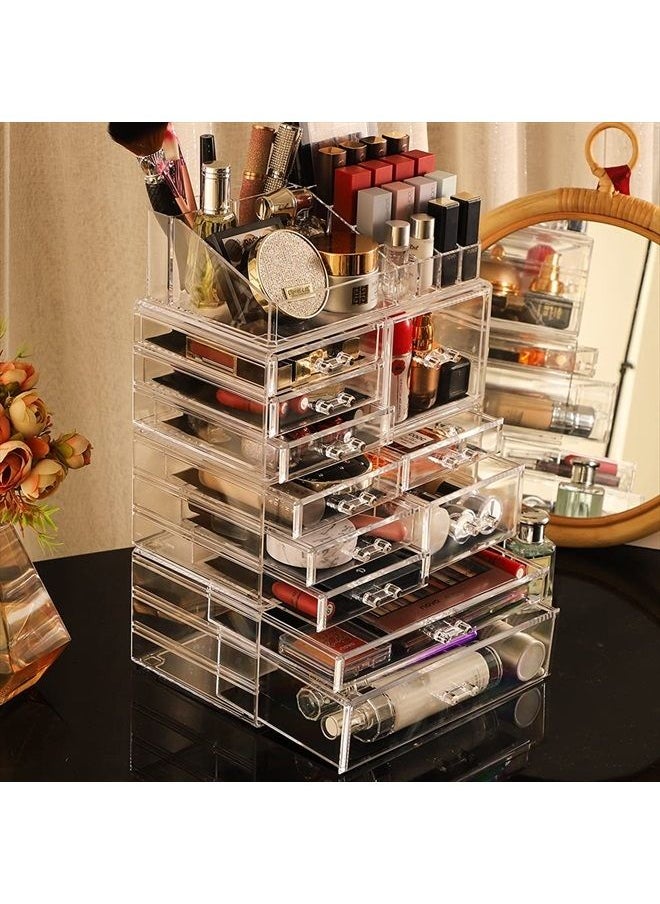 Clear Makeup Storage Organizer Drawers Skin Care X Large Cosmetic Display Cases Stackable Storage Box With 11 Drawers For Dresser,Set of 4 - pzsku/ZD9E88F01AB9B56BF258EZ/45/_/1679267155/a3076ff1-d233-47e4-a462-35499af554be