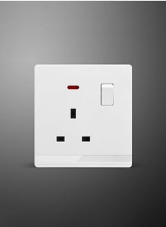 Vmax Type G - Wall Socket with Switch and Indicator Light - 3x3"  White Ivory  - Image 2