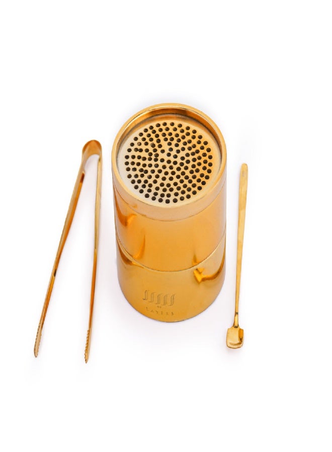 Layers Ofra Beige Travertine Medium Marble Holder with Choice of Black or Golden Incense Burner - Image 4