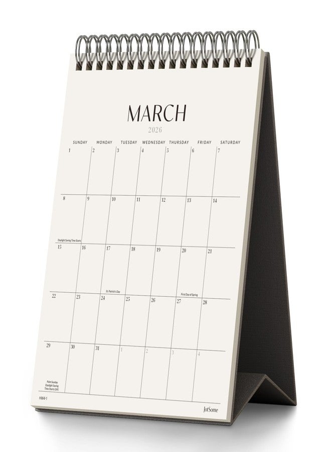 Jotsome Desk Calendar 2026, Small Standing Flip Desktop Calendar From January 2026 to June 2027 for Home and Office, Easy Organizing (Black, Small) - Image 1