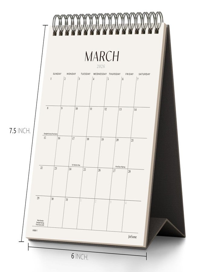Jotsome Desk Calendar 2026, Small Standing Flip Desktop Calendar From January 2026 to June 2027 for Home and Office, Easy Organizing (Black, Small) - Image 2