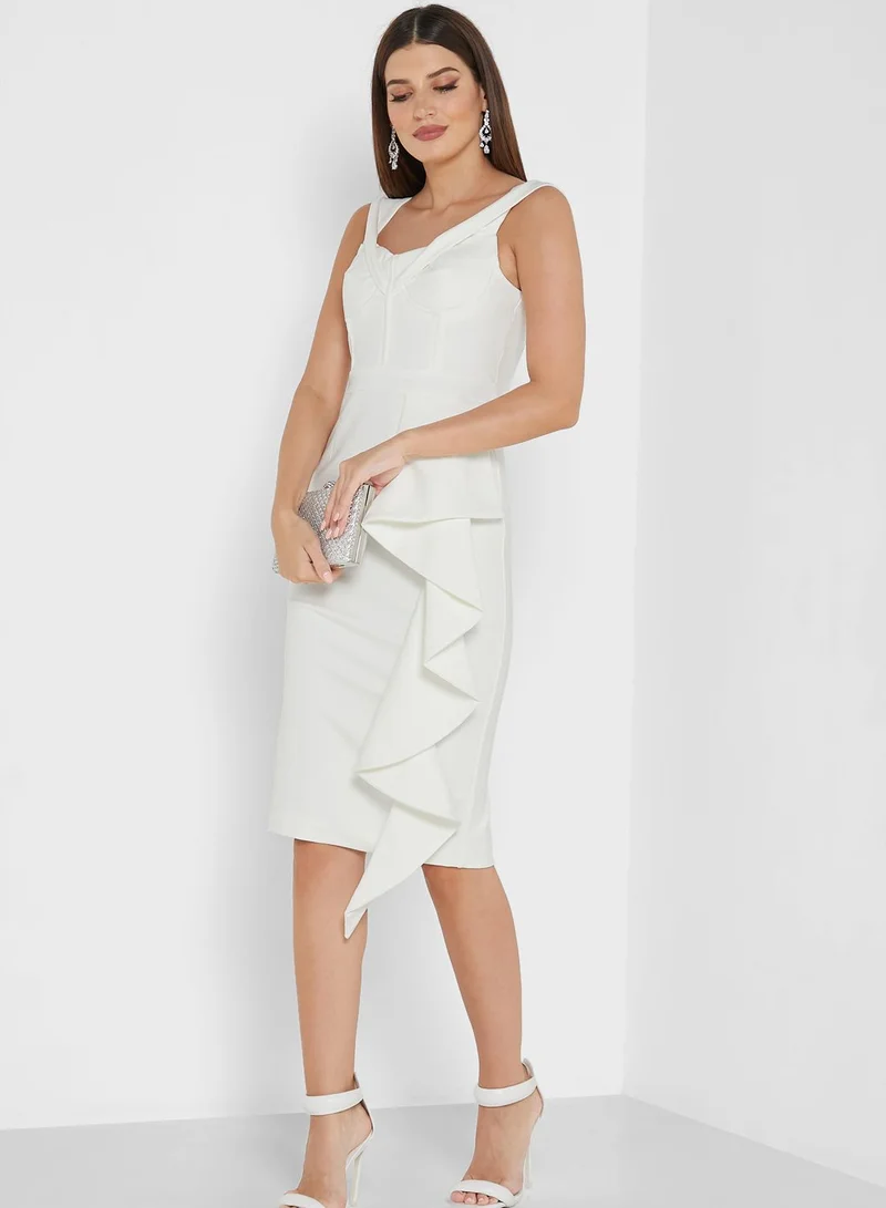 lavish alice Bardot Ruffle Detail Dress