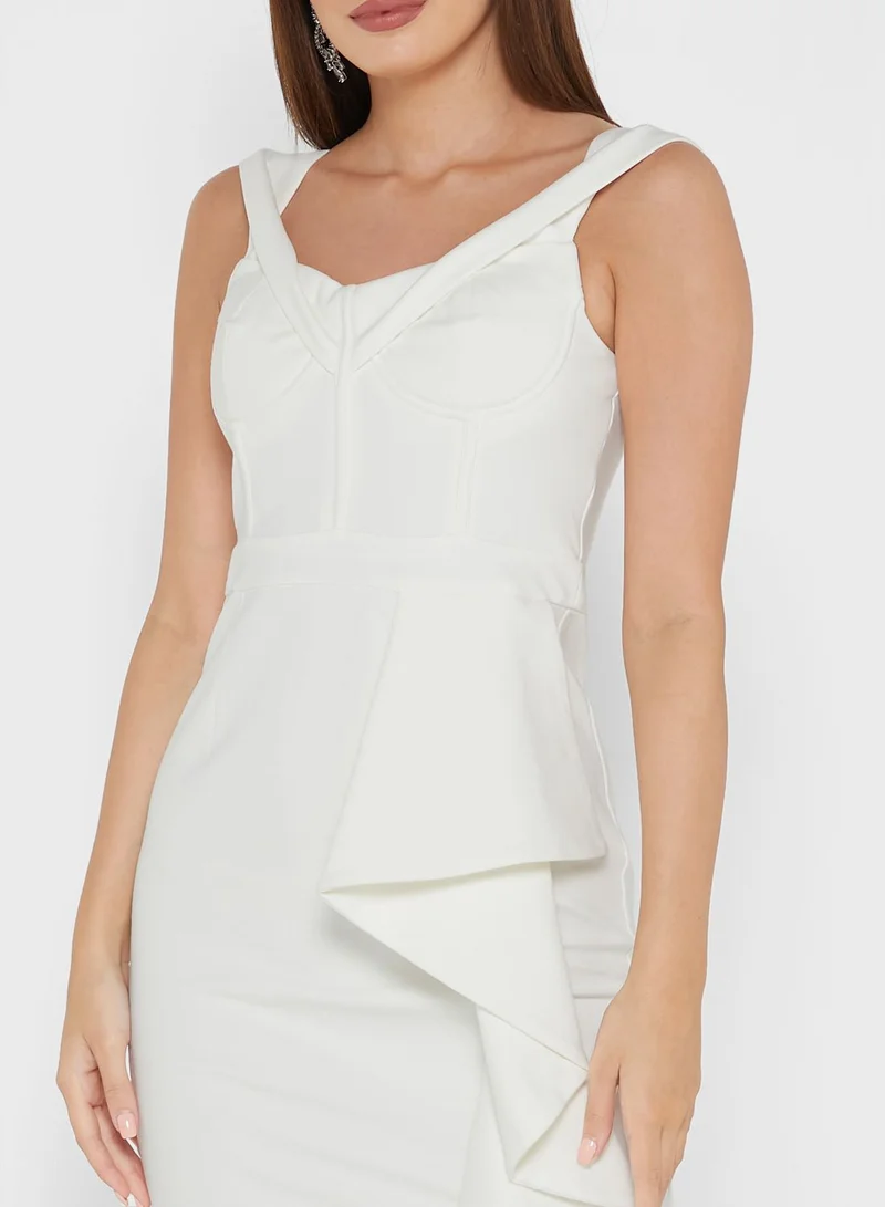 lavish alice Bardot Ruffle Detail Dress